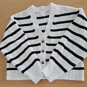 H&M Striped Black and White Women's Cardigan